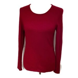 TWEEDS SWEATER SCOOP NECK CASHMERE RED LONG SLEEVE SIZE LARGE L